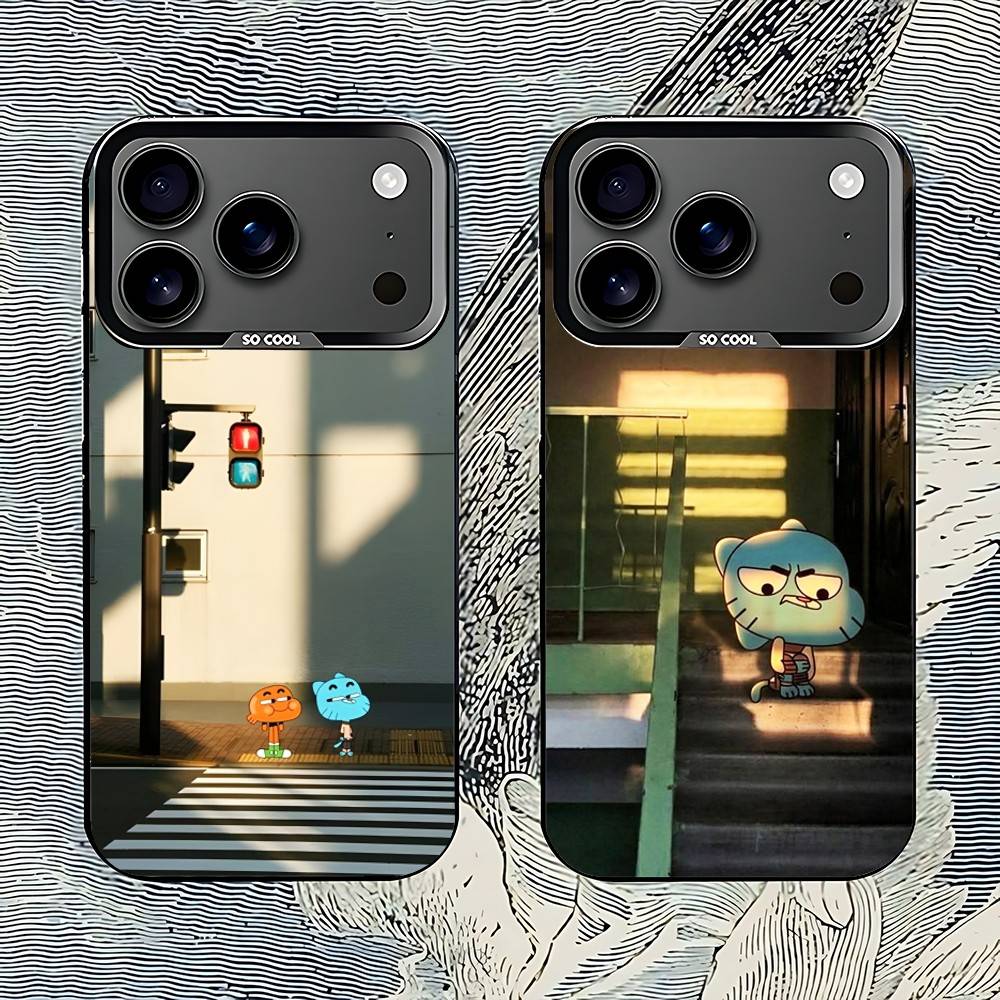 Phone Case Anime - G-GUMBALL'IN MUHTEŞEM DÜNYASI iPhone 17,16,15,14,13,12,11,Pro,Max,Plus,E,Air,Mini Siyah